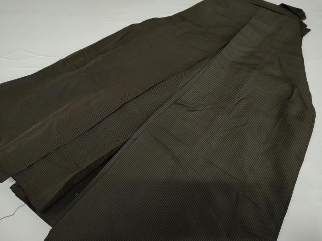 平和屋着物●男性 馬乗り袴 縞 正絹 逸品 AABF9154cs