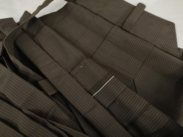 平和屋着物●男性　馬乗り袴　縞　正絹　逸品　AABF9156cs