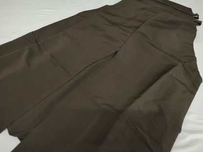平和屋着物●男性　馬乗り袴　縞　正絹　逸品　AABF9156cs