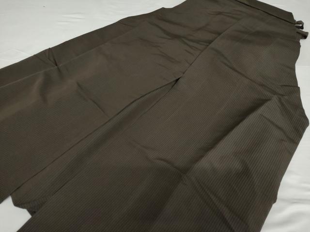 平和屋着物●男性　馬乗り袴　縞　正絹　逸品　AABF9156cs