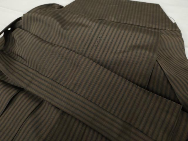 平和屋着物●男性　馬乗り袴　縞　正絹　逸品　AABF9157cs
