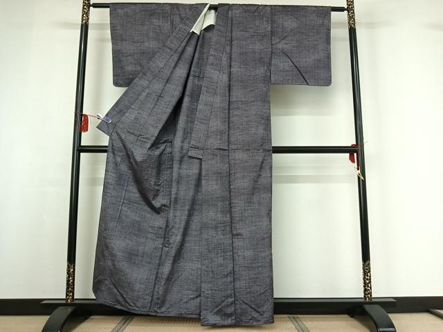 平和屋着物▽上質な紬 単衣 霞文 正絹 逸品 AABF9163jh