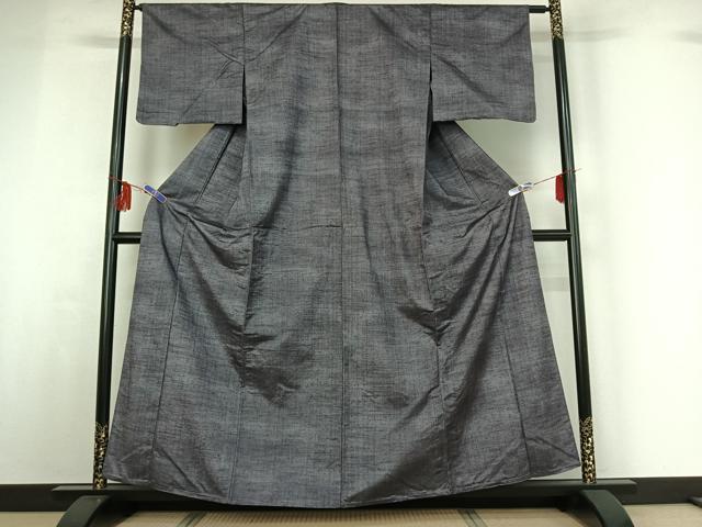 平和屋着物▽上質な紬 単衣 霞文 正絹 逸品 AABF9163jh