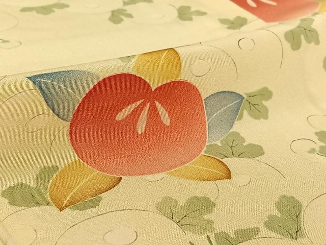平和屋着物▽上質な小紋 単衣 橘 正絹 逸品 AABF9164jh