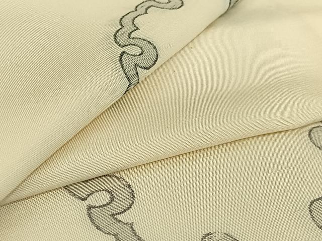 平和屋着物▽上質な紬 単衣 雪輪文 正絹 逸品 AABF9165jh