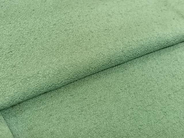 平和屋着物▽上質な紬 単衣 錆青磁色 正絹 逸品 AABF9167jh
