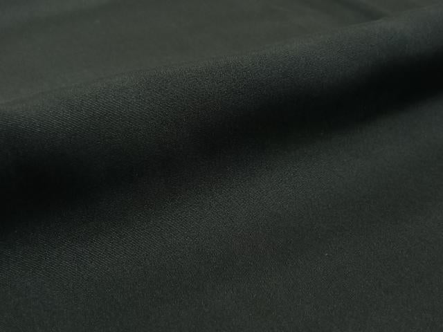 平和屋着物▽男性　黒紋付　単衣　羽織セット　暗黒色　正絹　逸品　AABF9170jh