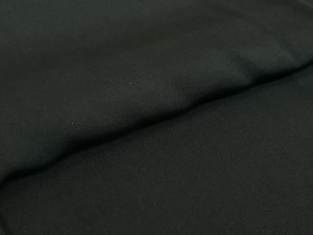 平和屋着物▽男性 黒紋付 単衣 羽織セット 暗黒色 正絹 逸品 AABF9170jh