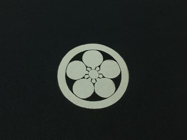 平和屋着物▽男性 黒紋付 単衣 羽織セット 暗黒色 正絹 逸品 AABF9170jh