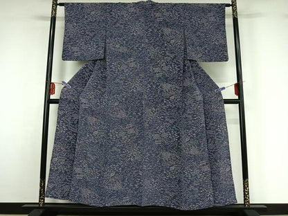 平和屋着物▽上質な小紋 単衣 風景花文 正絹 逸品 AABF9173jh