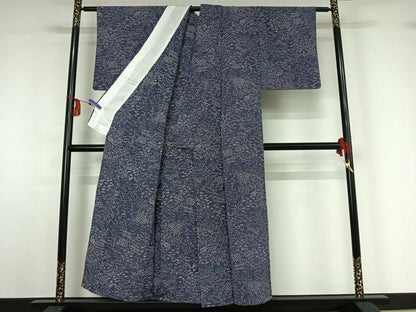 平和屋着物▽上質な小紋 単衣 風景花文 正絹 逸品 AABF9173jh