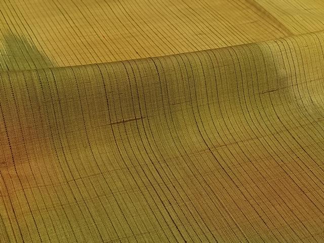 平和屋着物▽訪問着　単衣　紬地　霞文　暈し染め　正絹　逸品　AABF9176jh