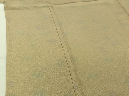平和屋着物▽上質な小紋 単衣 作家物 芝文 鬼しぼ縮緬 正絹 逸品 AABF9182jh