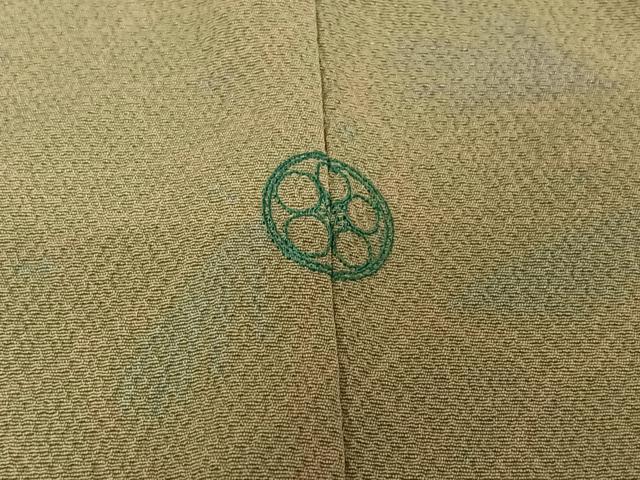 平和屋着物▽上質な小紋 単衣 作家物 芝文 鬼しぼ縮緬 正絹 逸品 AABF9182jh
