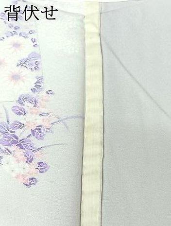 平和屋着物▽上質な小紋 単衣 色紙花文 暈し染め 金彩 正絹 逸品 AABF9185jh