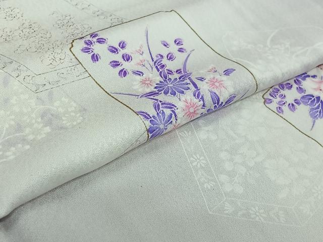 平和屋着物▽上質な小紋 単衣 色紙花文 暈し染め 金彩 正絹 逸品 AABF9185jh