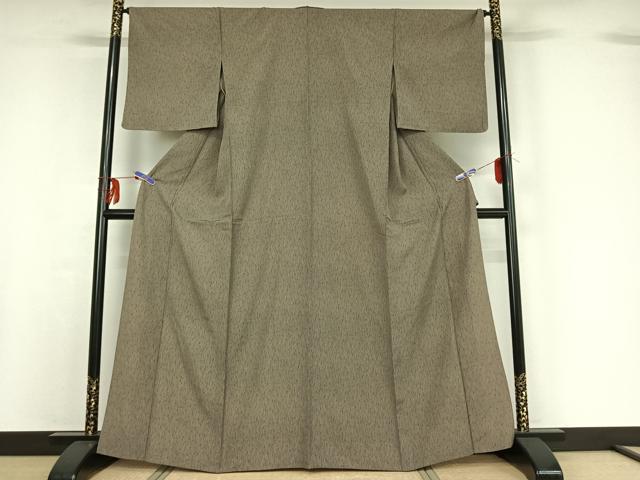 平和屋着物▽上質な小紋 単衣 縞 正絹 逸品 AABF9188jh