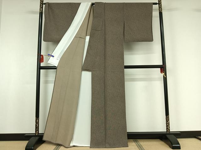 平和屋着物▽上質な小紋 単衣 縞 正絹 逸品 AABF9188jh