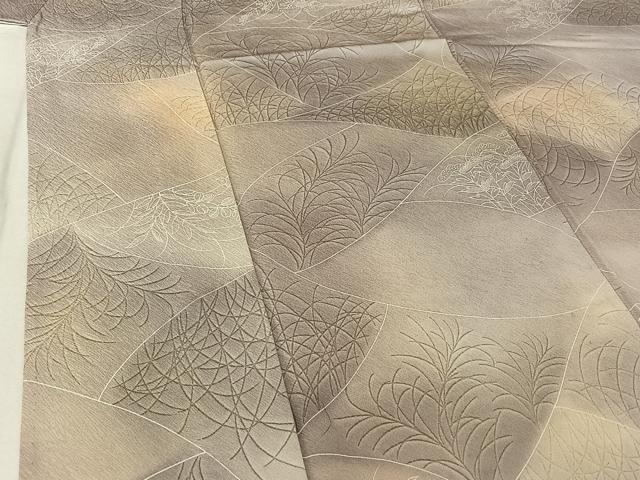 平和屋着物▽上質な小紋 単衣 草花文 暈し染め 正絹 逸品 AABF9189jh