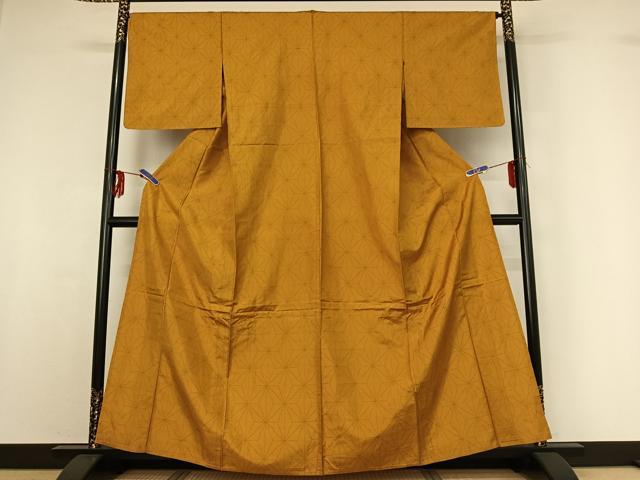 平和屋着物▽本場大島紬 単衣 麻の葉文様 やまと誂製 正絹 逸品 AABF9190jh