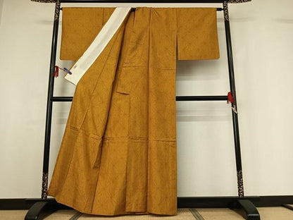 平和屋着物▽本場大島紬 単衣 麻の葉文様 やまと誂製 正絹 逸品 AABF9190jh