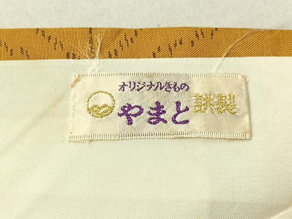 平和屋着物▽本場大島紬 単衣 麻の葉文様 やまと誂製 正絹 逸品 AABF9190jh