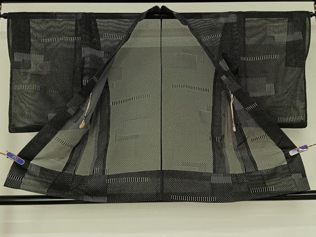 平和屋着物▽羽織 スリーシーズン 春夏秋 塵除け 幾何学文様 正絹 逸品 AABF9192jh