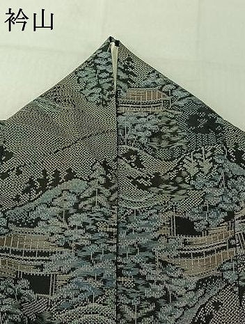 平和屋着物▽本場大島紬 単衣 風景文 正絹 逸品 AABF9194jh