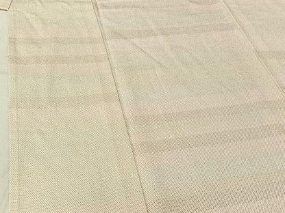 平和屋着物▽本塩沢 単衣 横段文 正絹 逸品 AABF9197jh