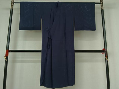 平和屋着物▽道中着 スリーシーズン 春夏秋 塵除け 留紺色 さが美扱い ロング丈 正絹 逸品 AABF9206jh