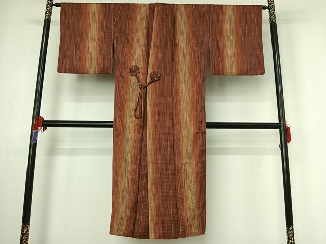 平和屋着物▽道中着　スリーシーズン　春夏秋　塵除け　立涌文　ロング丈　正絹　逸品　AABF9207jh