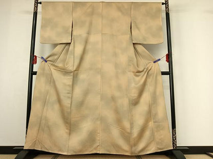 平和屋着物▽上質な小紋　単衣　流水文　暈し染め　正絹　逸品　AABF9208jh
