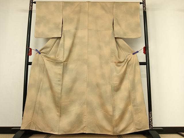 平和屋着物▽上質な小紋　単衣　流水文　暈し染め　正絹　逸品　AABF9208jh