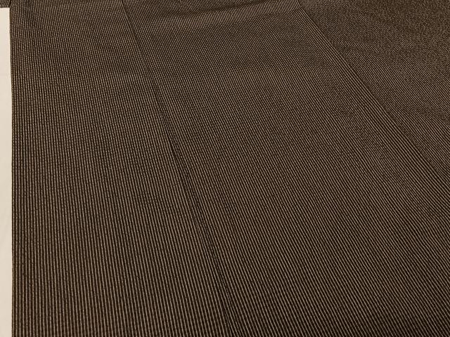 平和屋着物▽上質な紬 単衣 縞 正絹 逸品 AABF9218jh