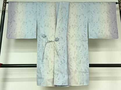 平和屋着物▽道中着 スリーシーズン 春夏秋 塵除け 草花文 暈し染め 正絹 逸品 AABF9220jh