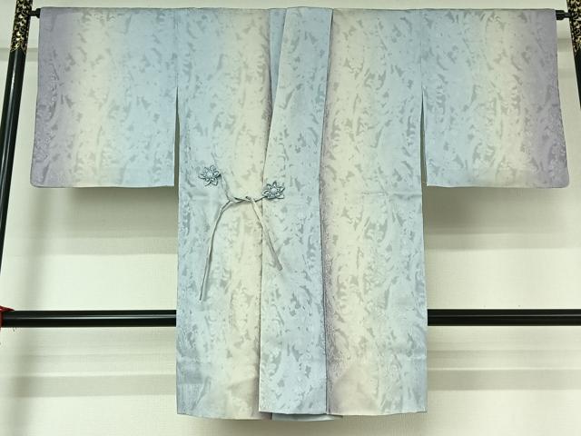 平和屋着物▽道中着 スリーシーズン 春夏秋 塵除け 草花文 暈し染め 正絹 逸品 AABF9220jh