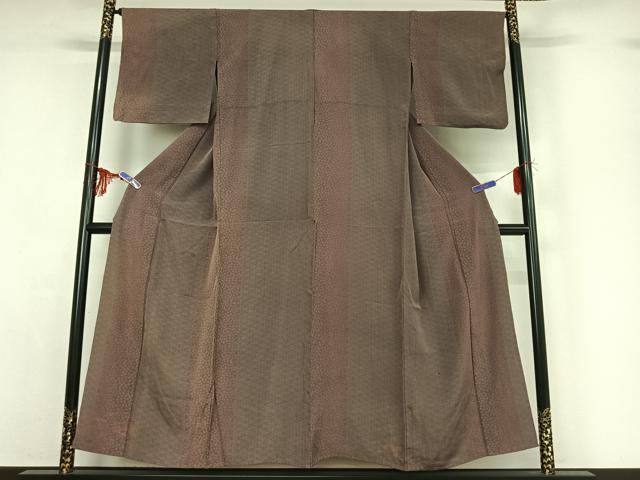平和屋着物▽上質な小紋 単衣 麻の葉間道 正絹 逸品 AABF9223jh