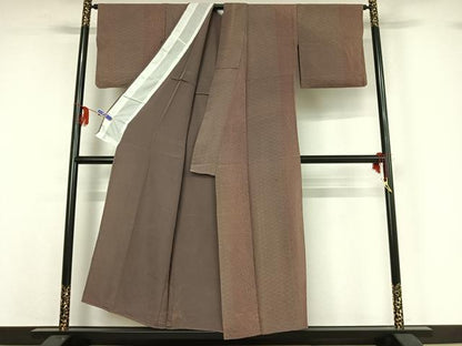 平和屋着物▽上質な小紋 単衣 麻の葉間道 正絹 逸品 AABF9223jh