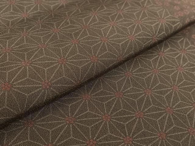 平和屋着物▽上質な小紋 単衣 麻の葉間道 正絹 逸品 AABF9223jh