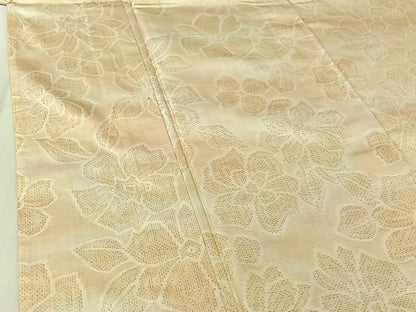平和屋着物▽お召 単衣 草花文 暈し染め 正絹 逸品 AABF9226jh