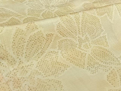 平和屋着物▽お召 単衣 草花文 暈し染め 正絹 逸品 AABF9226jh