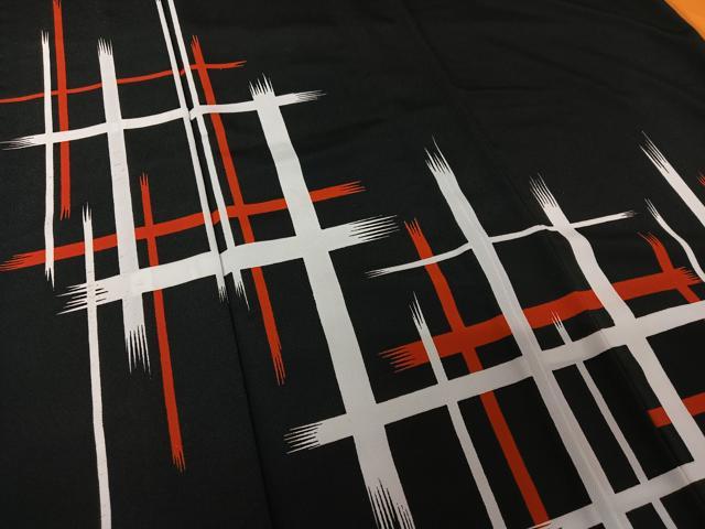 平和屋着物▽訪問着　単衣　片身替わり　格子　洗える着物　AABF9230jh