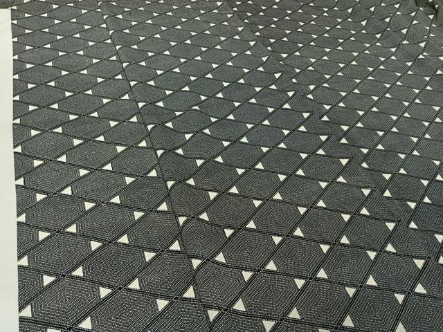 平和屋着物▽上質な小紋 単衣 幾何学文様 三越扱い 正絹 逸品 AABF9233jh
