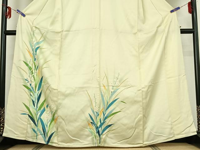 平和屋着物▽訪問着 単衣 草花文 暈し染め 正絹 逸品 AABF9235jh