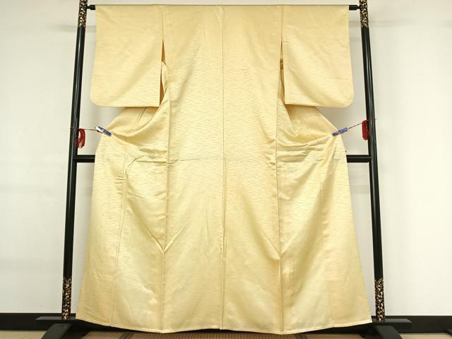 平和屋着物▽上質な色無地　単衣　芝地紋　砥粉色　正絹　逸品　AABF9237jh