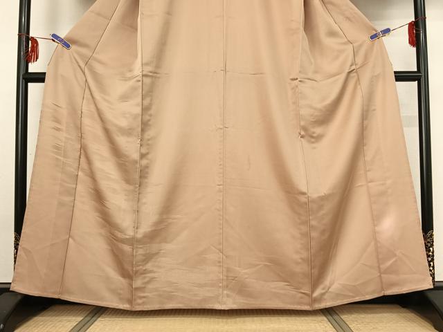 平和屋着物▽色留訪問着 単衣 霞地紋 香色 正絹 逸品 AABF9239jh