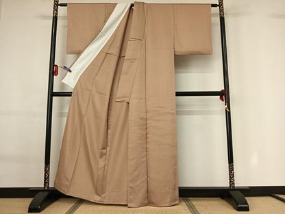 平和屋着物▽色留訪問着 単衣 霞地紋 香色 正絹 逸品 AABF9239jh