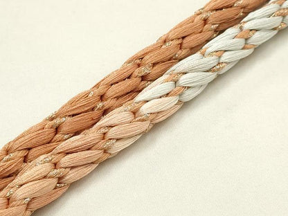平和屋着物●和装小物　帯締め・帯揚げセット　丸組　斜め格子　暈し　金糸　丹後ちりめん　正絹　逸品　未使用　AABF9247ay