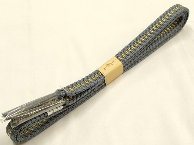 平和屋着物●和装小物　帯締め・帯揚げセット　平組　間道　金糸　丹後ちりめん　正絹　逸品　未使用　AABF9248ay