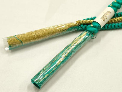 平和屋着物●和装小物　帯締め・帯揚げセット　振袖用　丸組　総絞り　舞蝶文　金糸　金彩　正絹　逸品　未使用　AABF9250ay